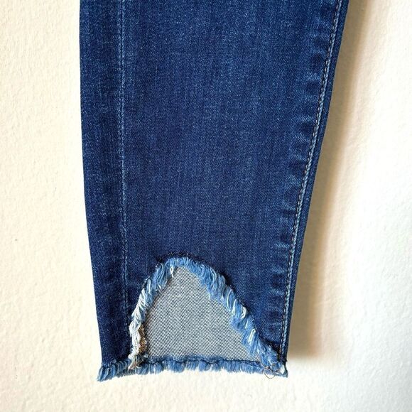 7 For all Mankind  Skinny Blue Jeans Distressed Mid Waist Ankle Size 25 - Picture 8 of 11